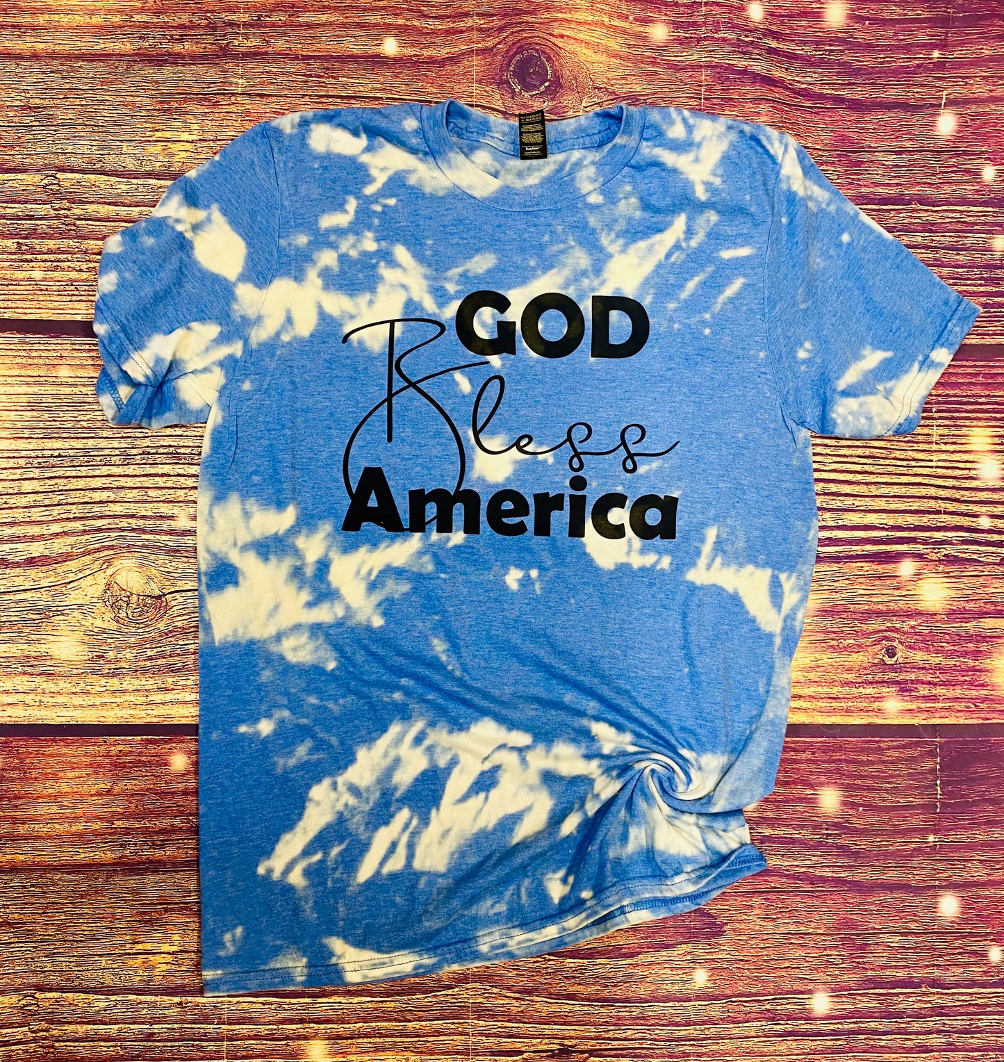 Patriotic God Bless America bleach tee