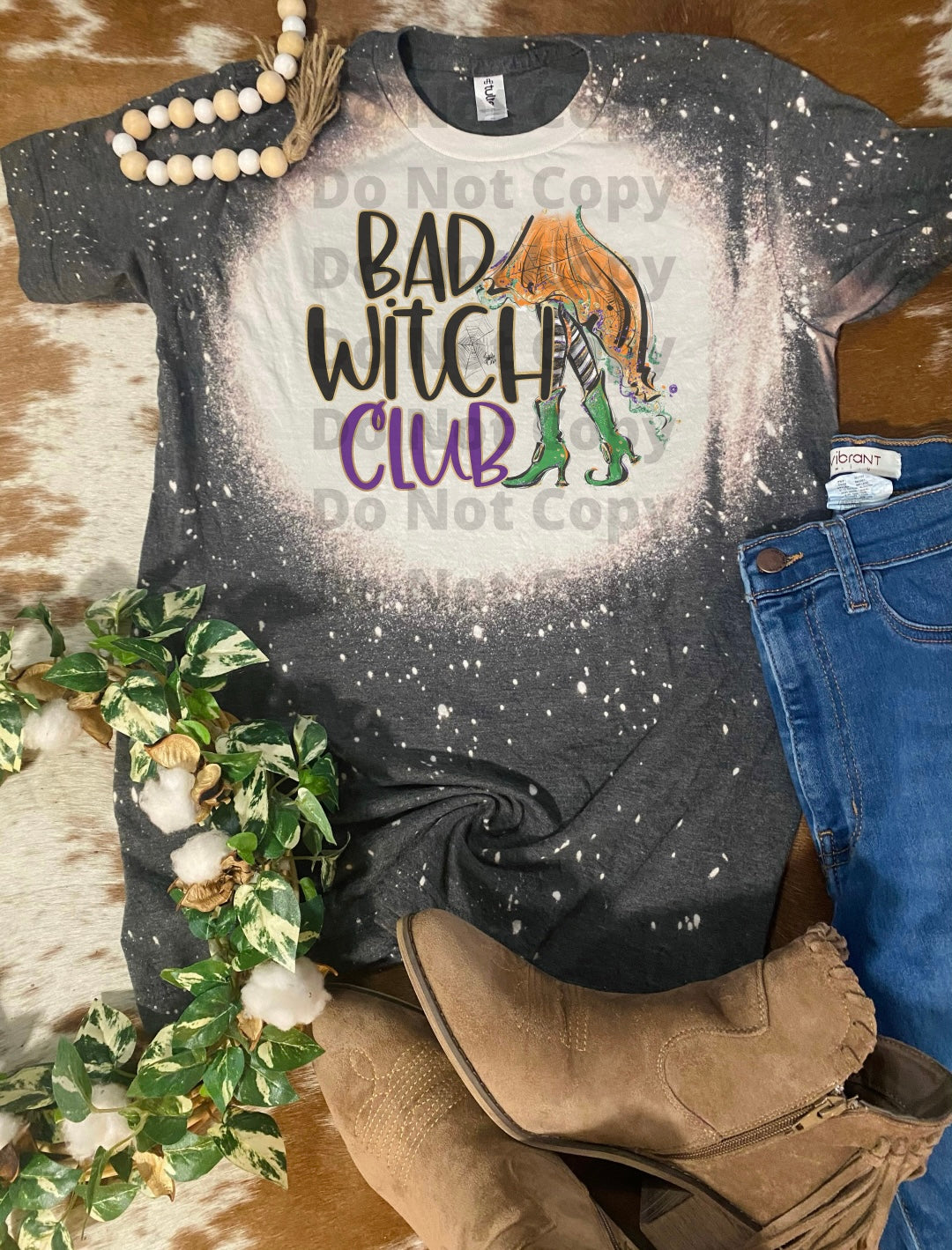 Bad Witch Club Halloween Bleach Tee