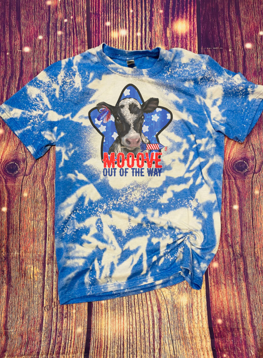 Patriotic Cow mooove out of the way Bleach Tee