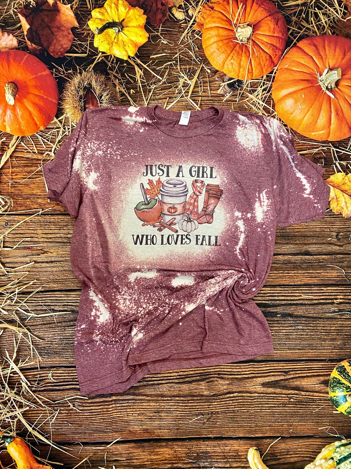 Just a Girl Who Loves Fall Bleach Tee | Bleach Shirt