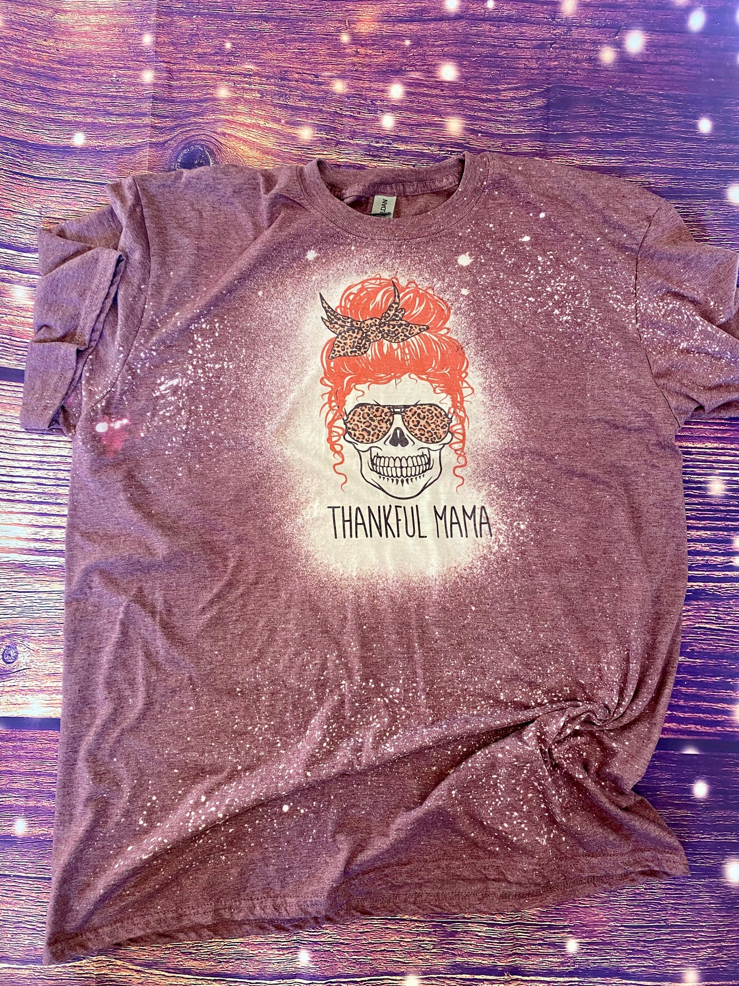 Thankful mama skull Bleach Tee