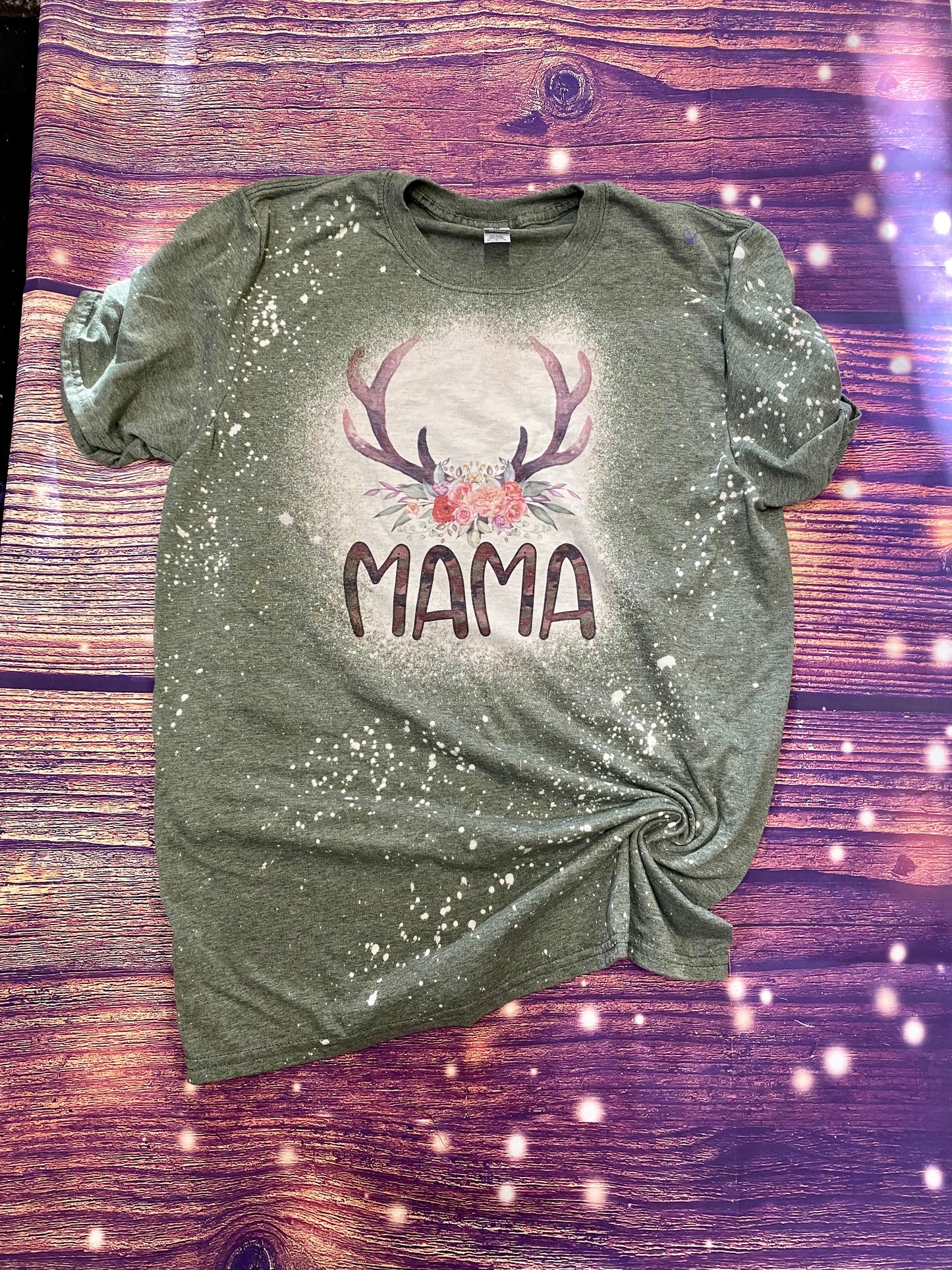 Camo Mama antler floral Bleach Tee