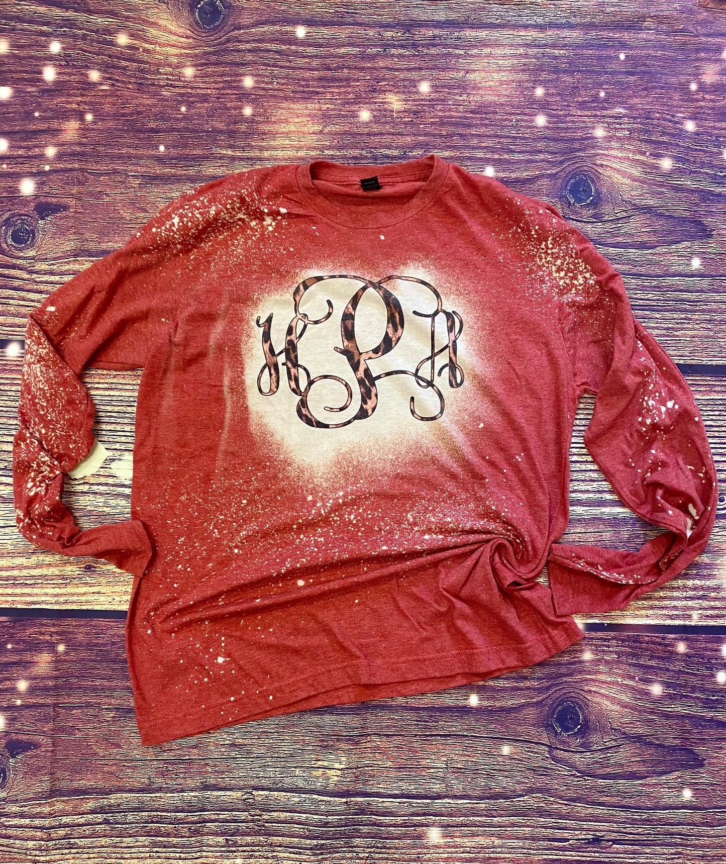 Cheetah monogram bleach long sleeve shirt