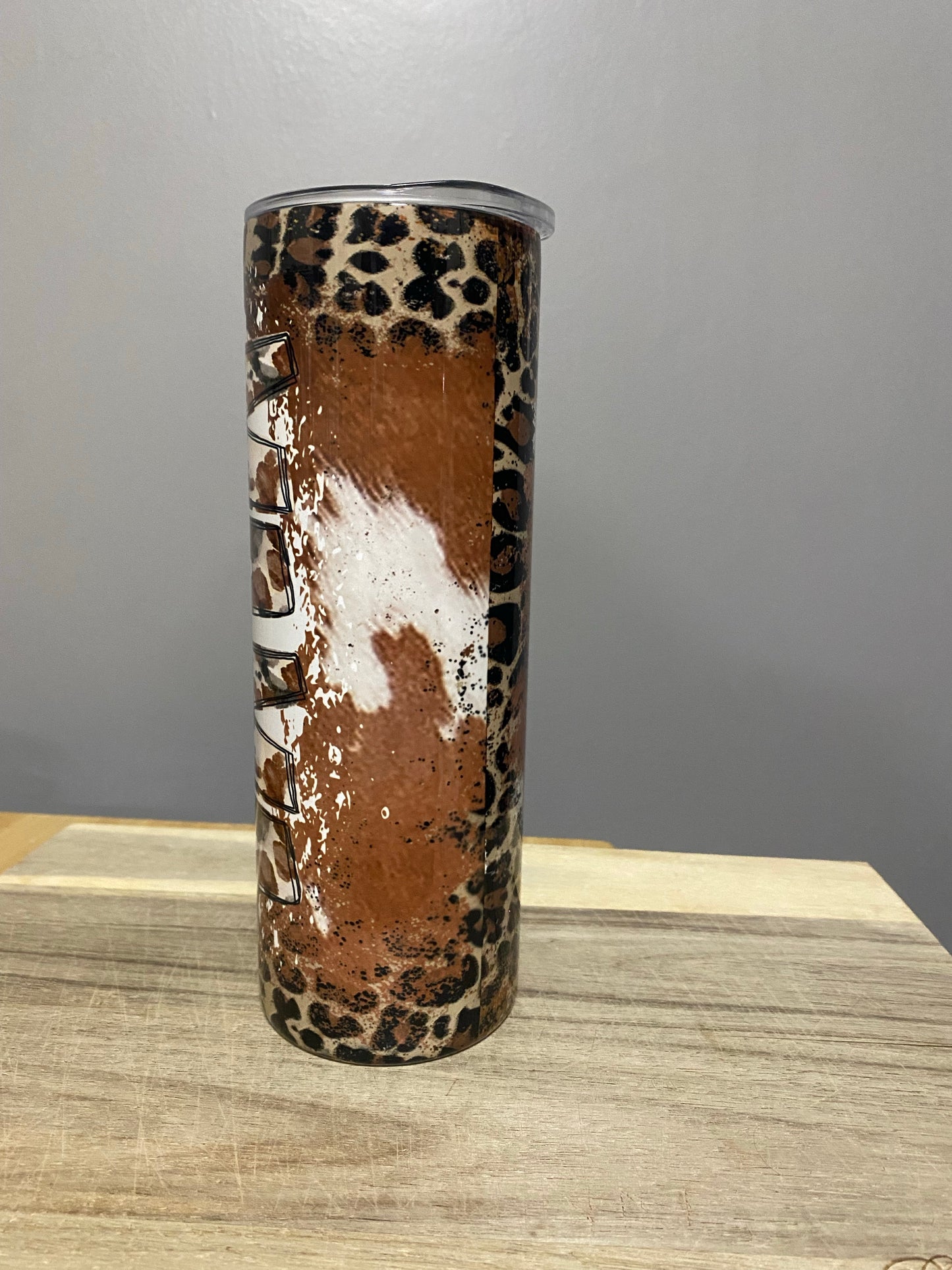 Cowhide Mama Leopard Tumbler