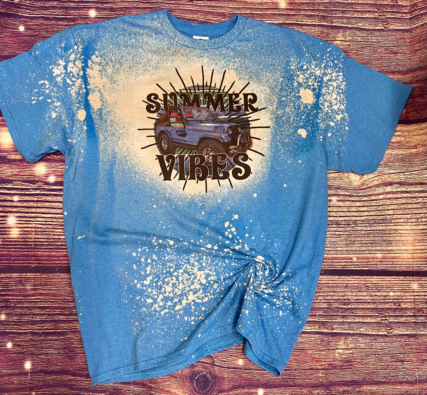 Summer Vibes Jeep Bleach Tee