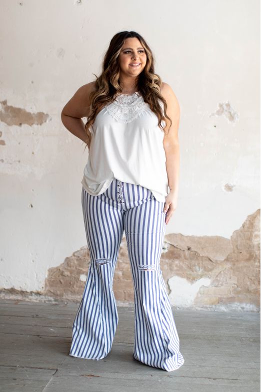 Stripe Flare Pants