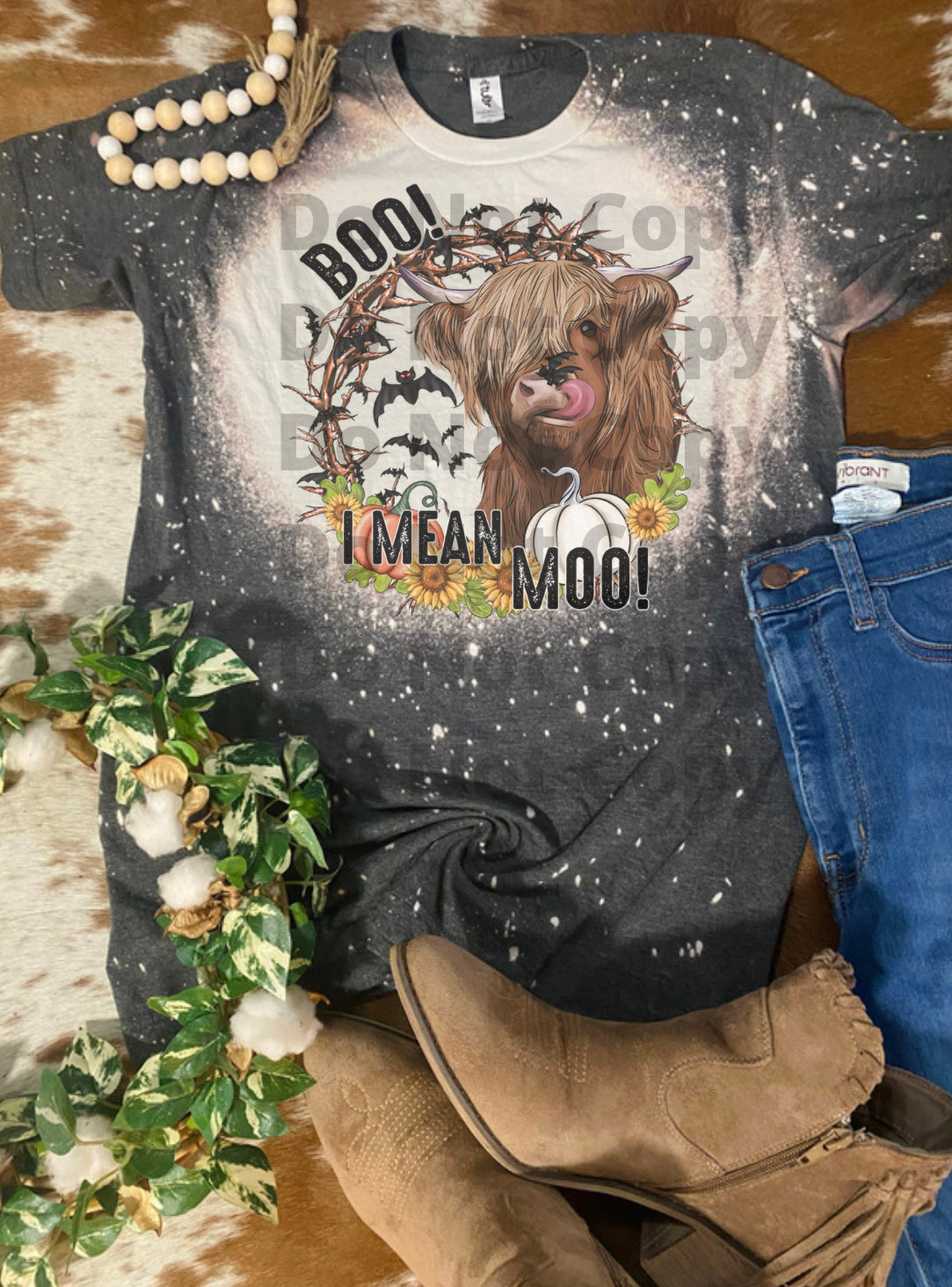 Boo i mean Moo Halloween Bleach Tee