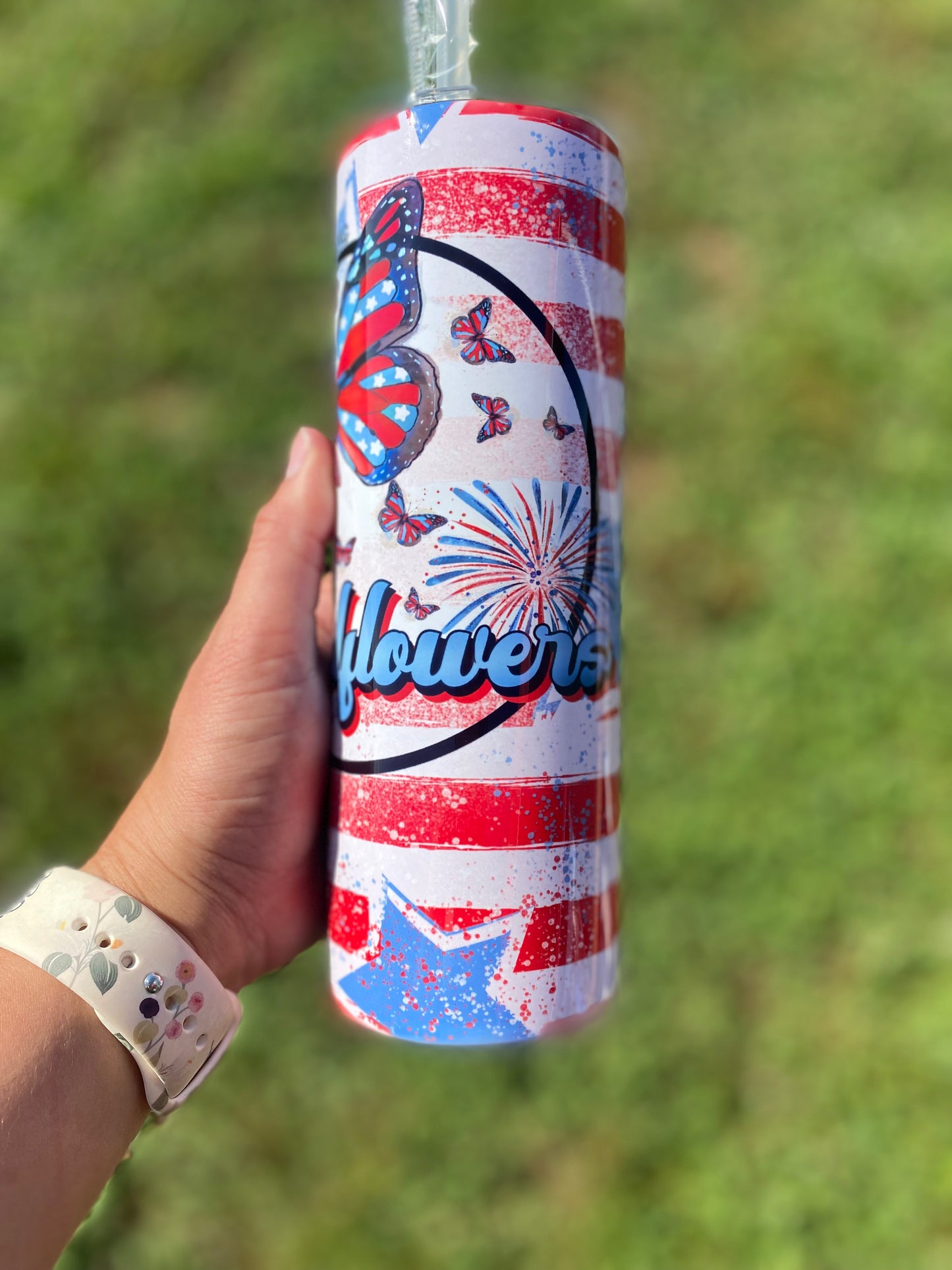 Among the Wildflowers Patriotic Tumbler