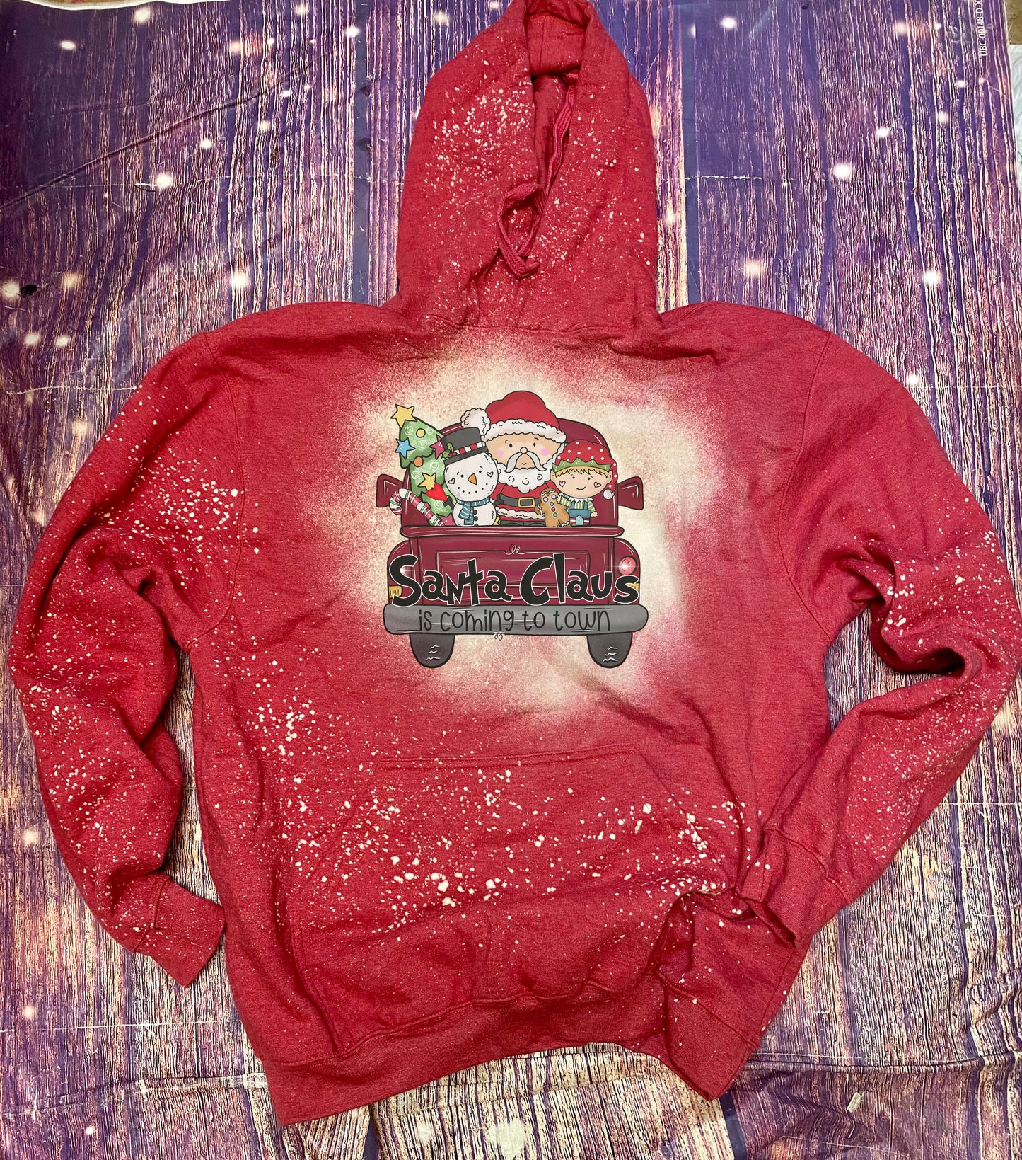 Santa Claus is coming to Town Christmas Bleach Hoodie