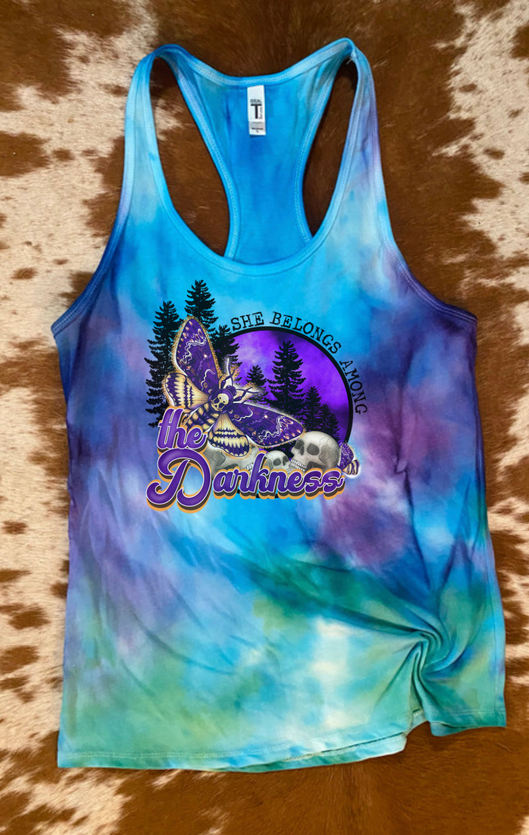 Among the Darkness spooky summer Tie Dye Tank