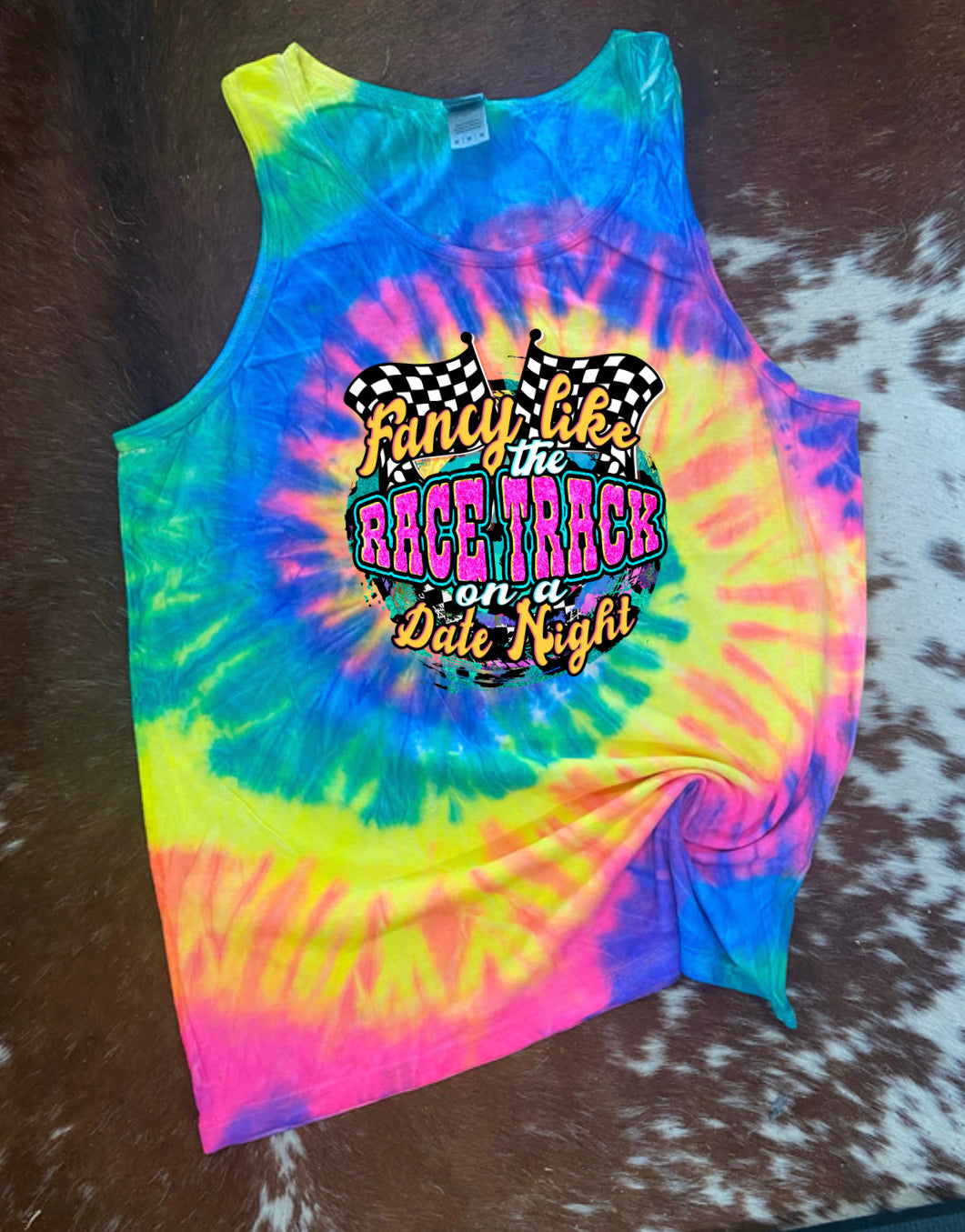 Fancy like the race track Tie Dye Tank