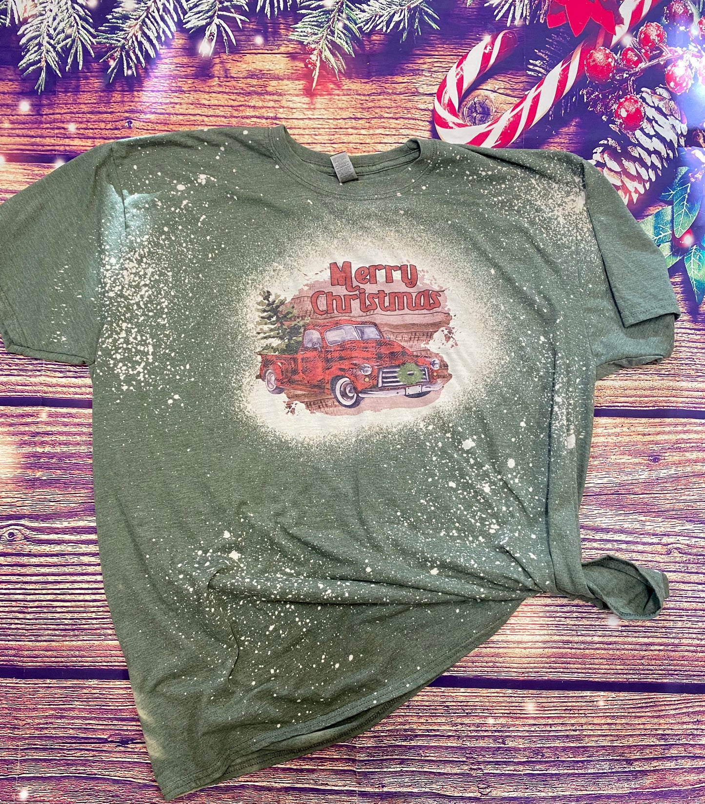 Merry Christmas truck Bleach Tee