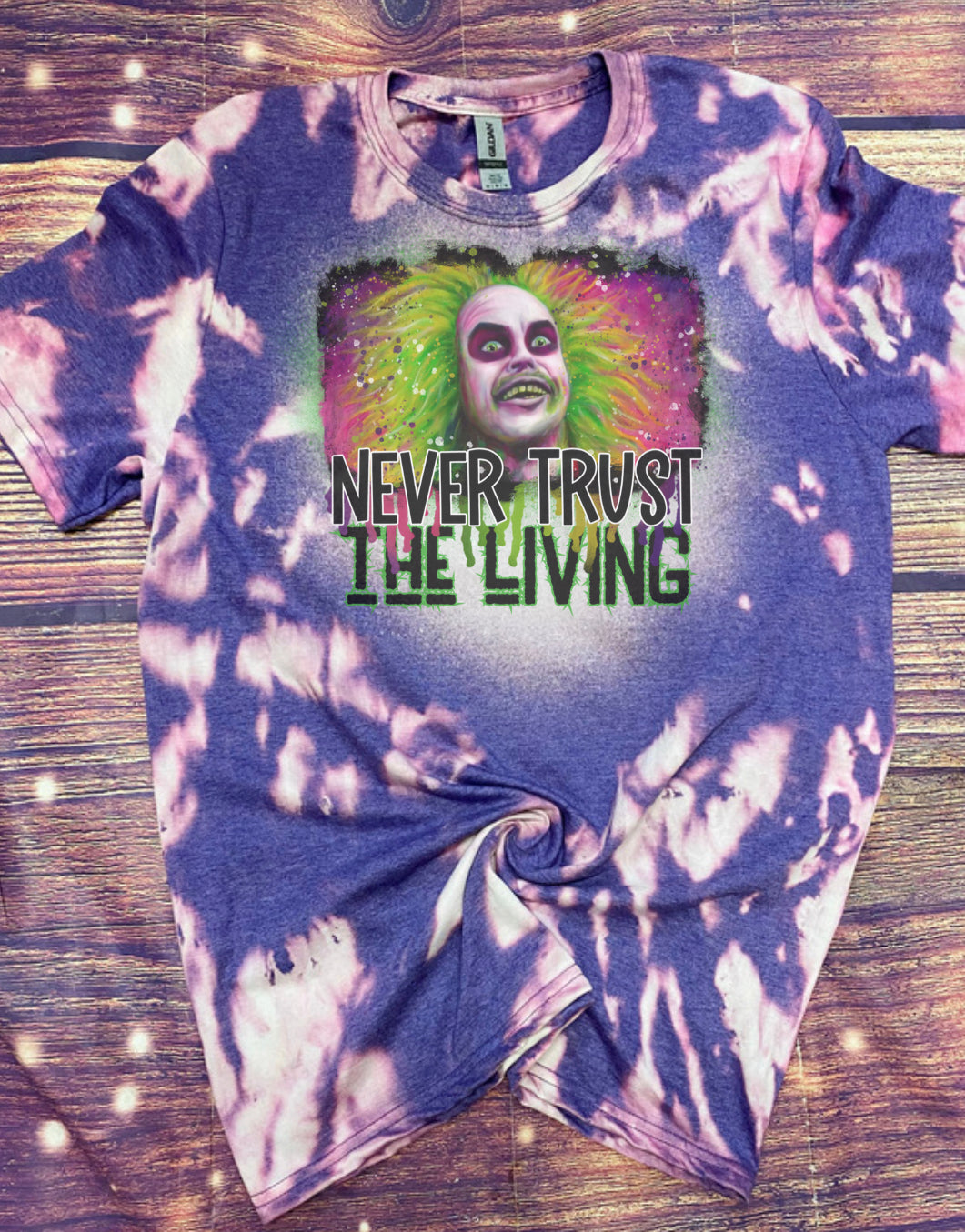 Never Trust the Living Halloween Bleach Tee