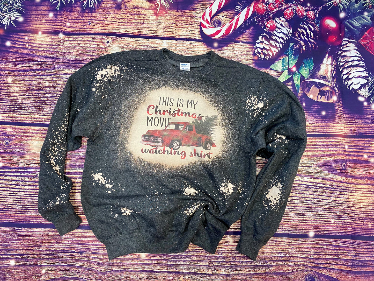 My Christmas Movie Watching Shirt Bleach Sweatshirt