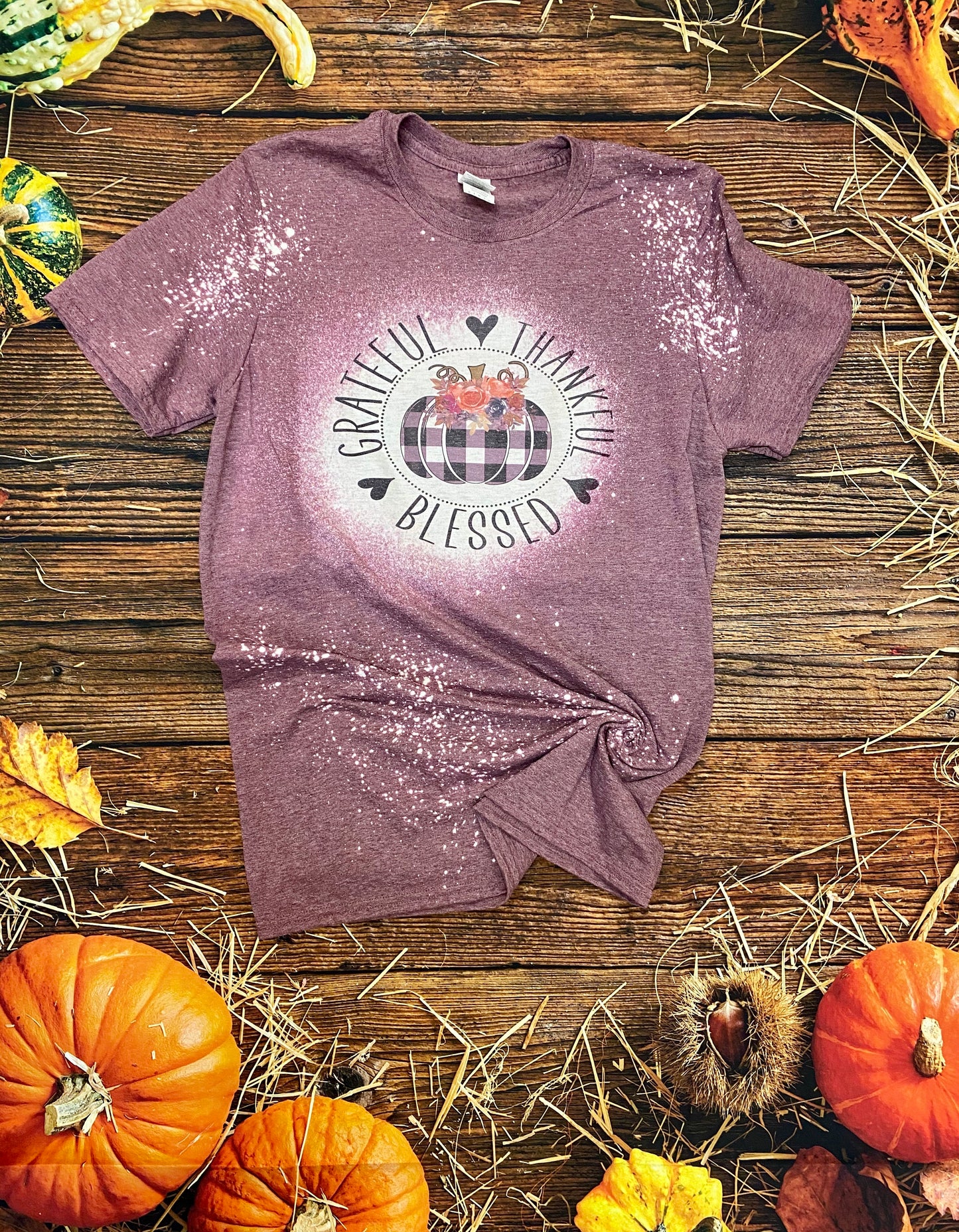Grateful Thankful Blessed Bleach Tee | Bleach Shirt
