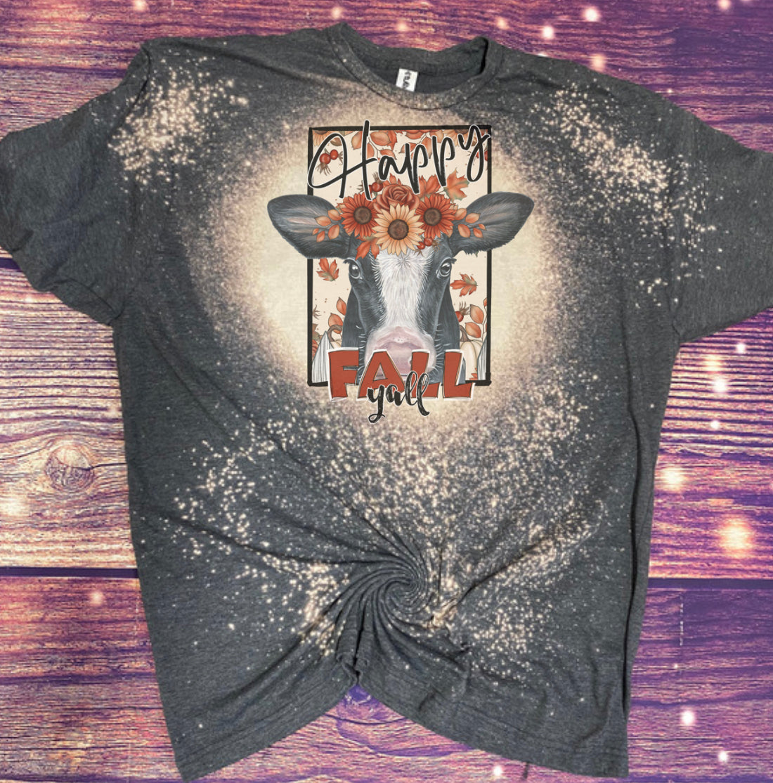 Happy Fall Y’all Bleach Tee