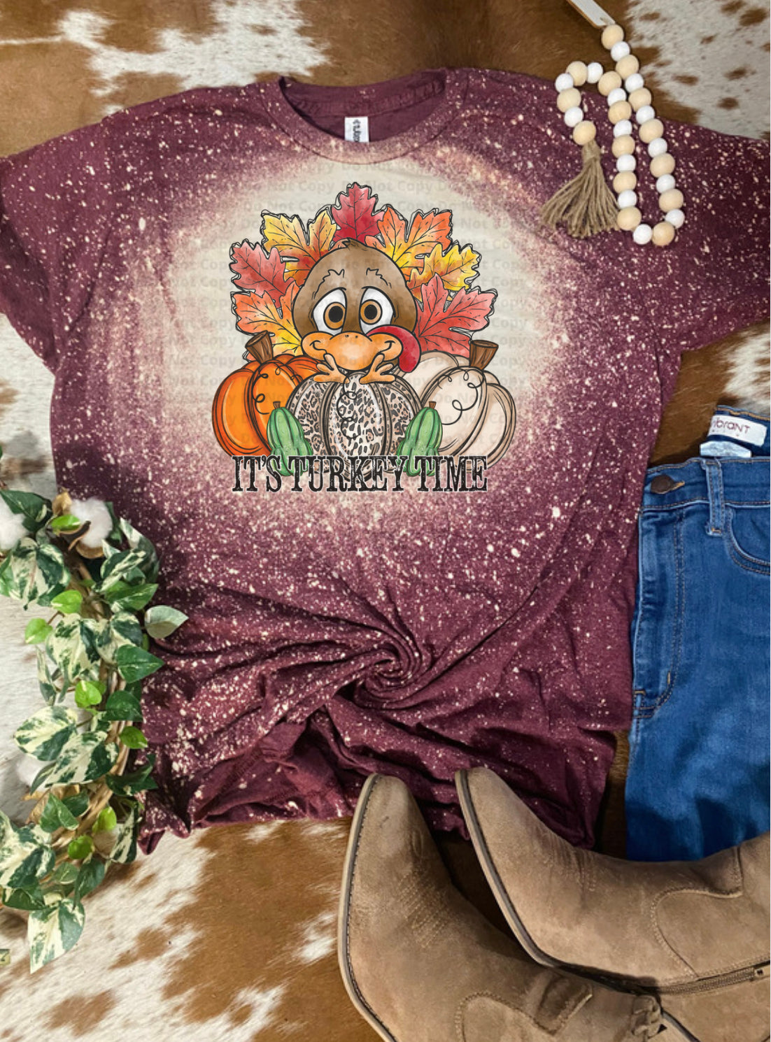 Turkey Time Bleach Tee