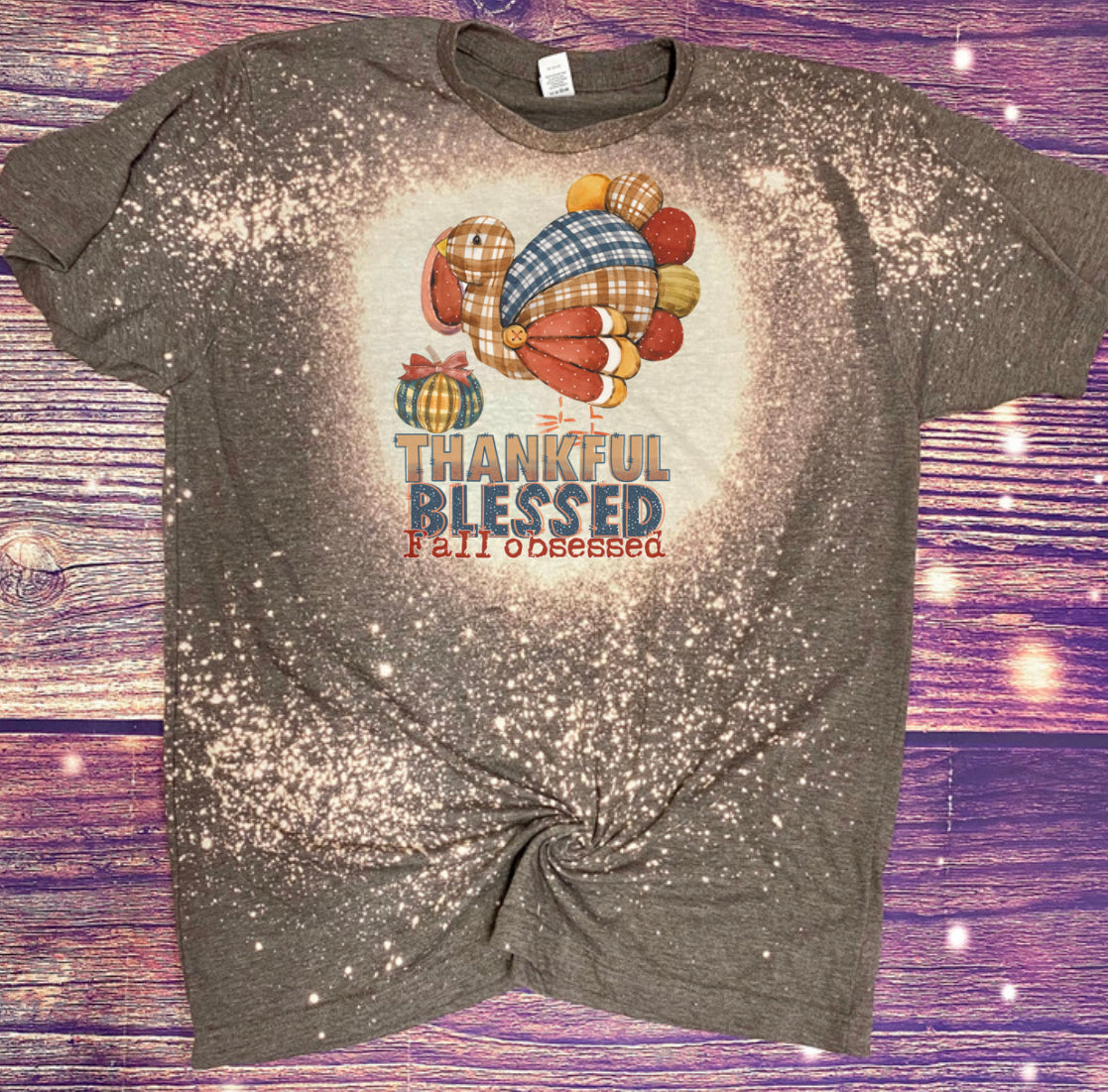 Thankful Blessed Bleach Tee