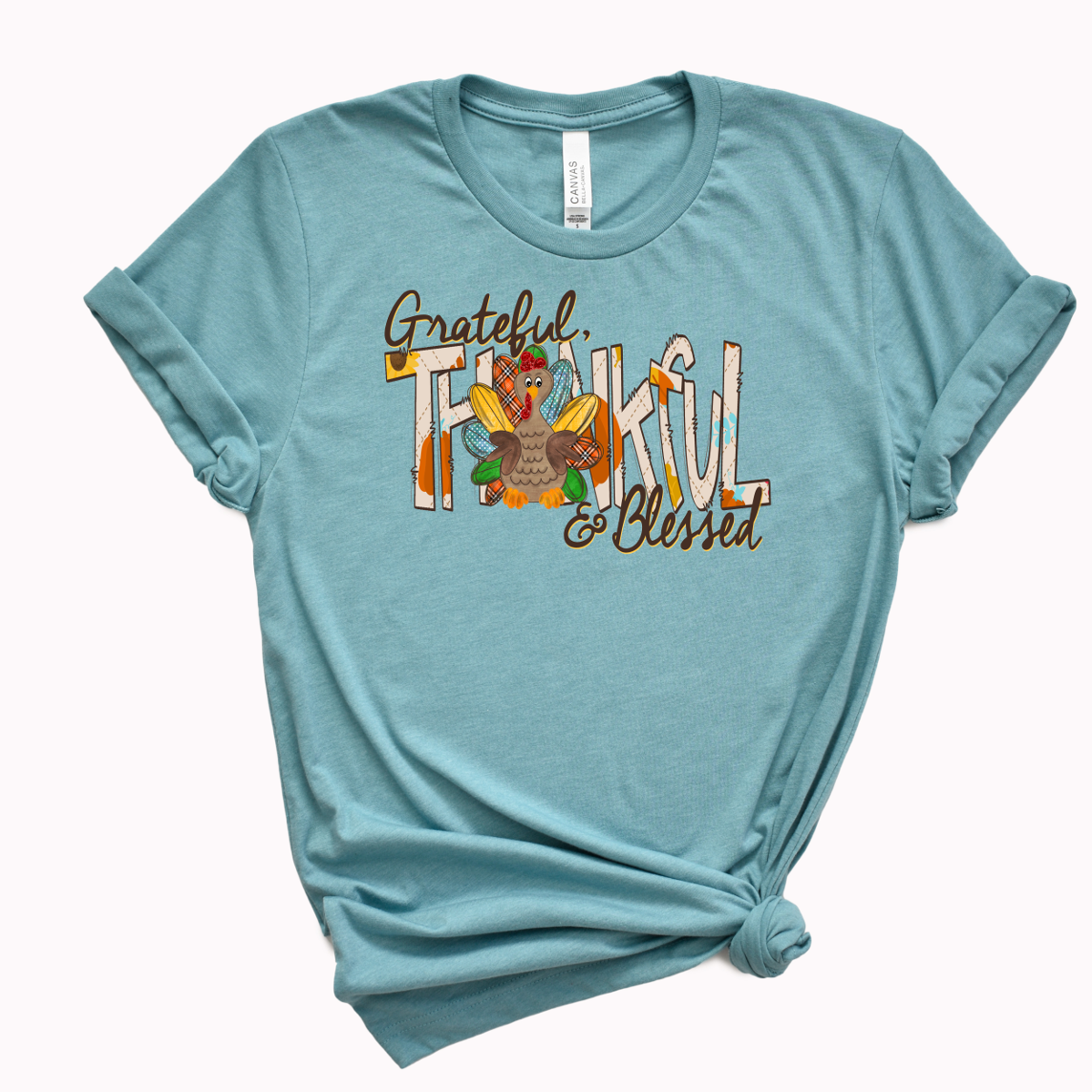 Grateful Thankful Blessed screen Printed Shirt