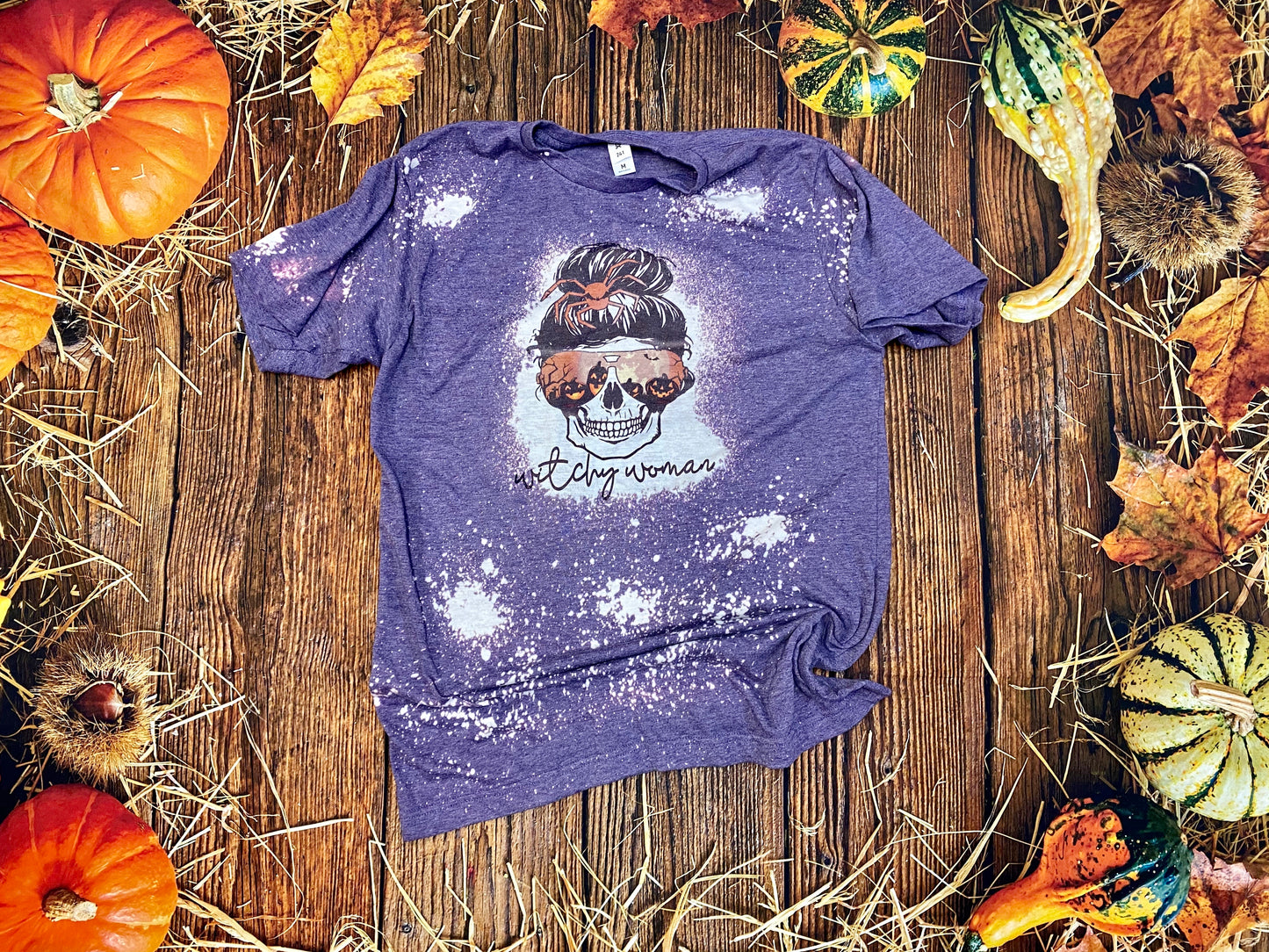 Witchy Woman Skull Bleach Tee | Bleach Shirt