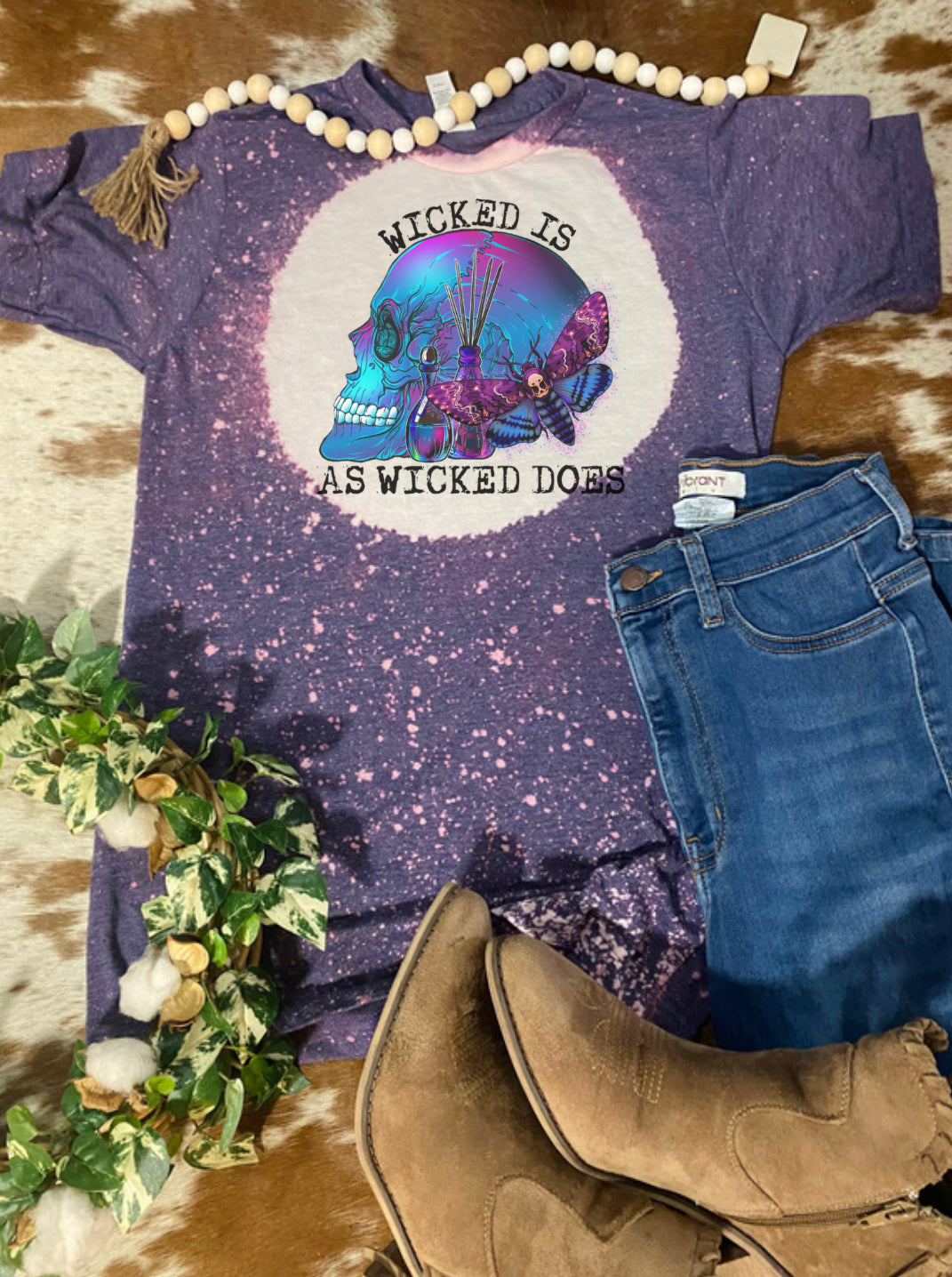 Wicked is as Wicked Does spooky Summer Bleach Tee