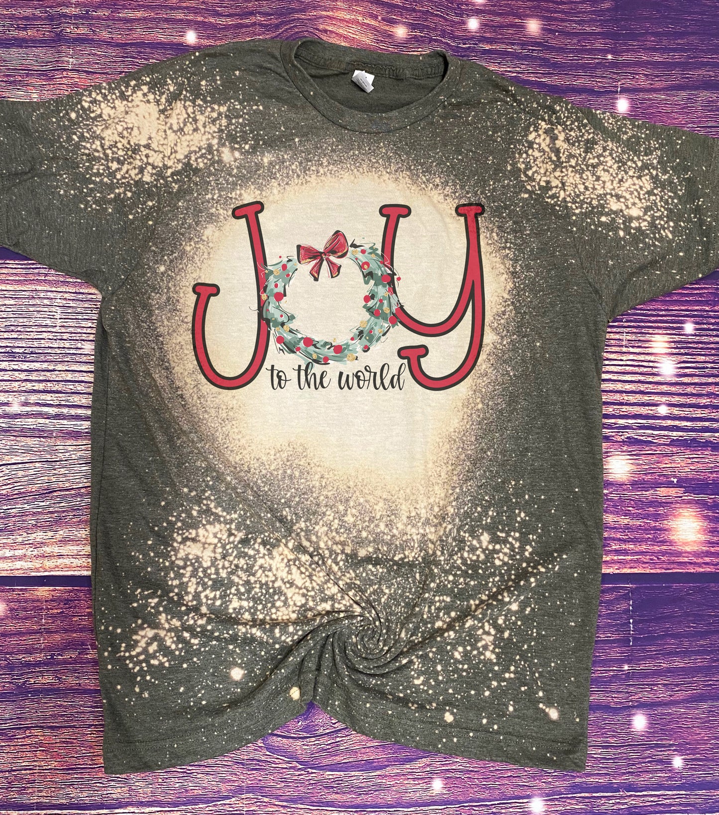 Joy Christmas Bleach Tee