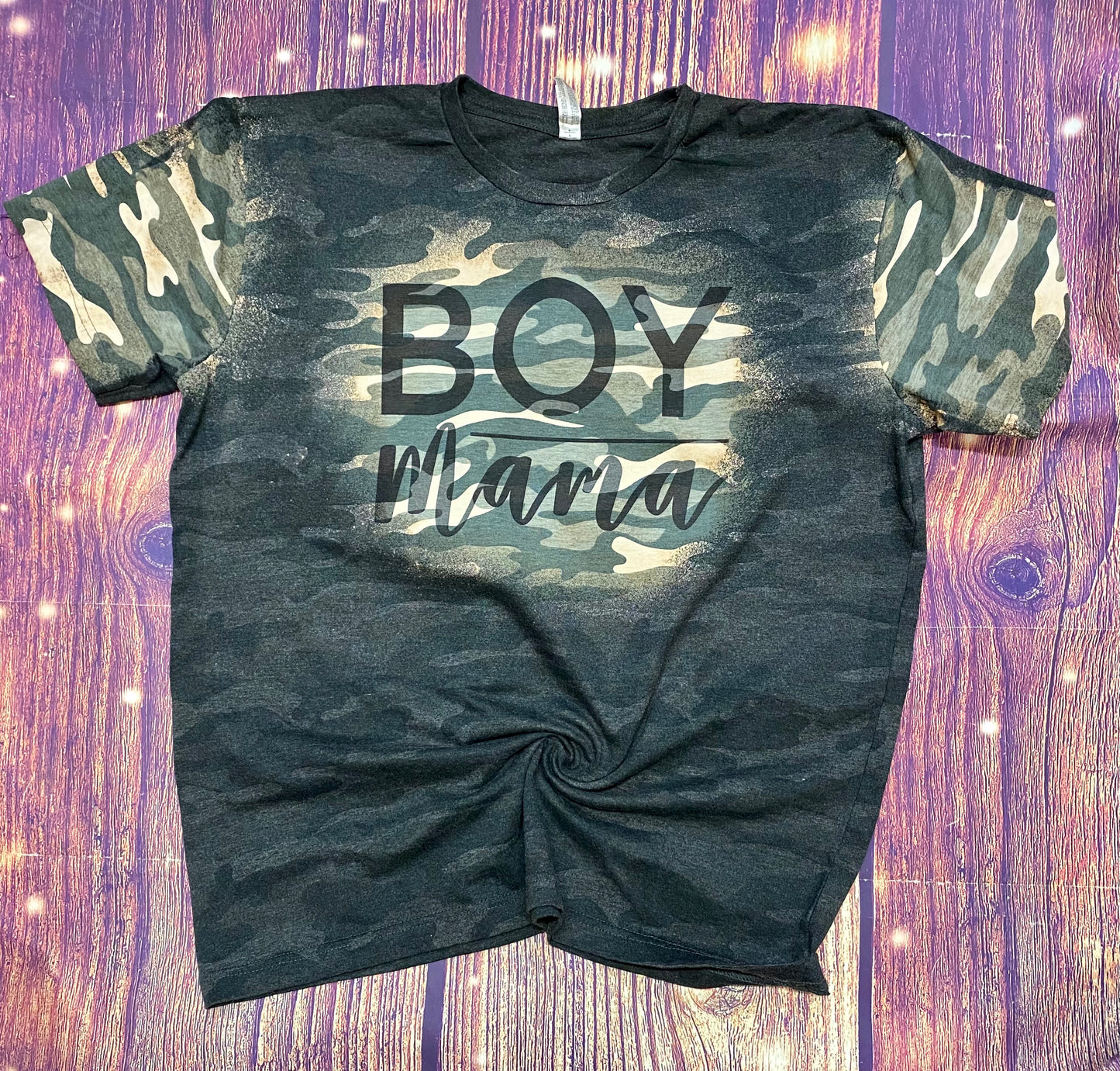 Boy Mama Camo Bleach Tee