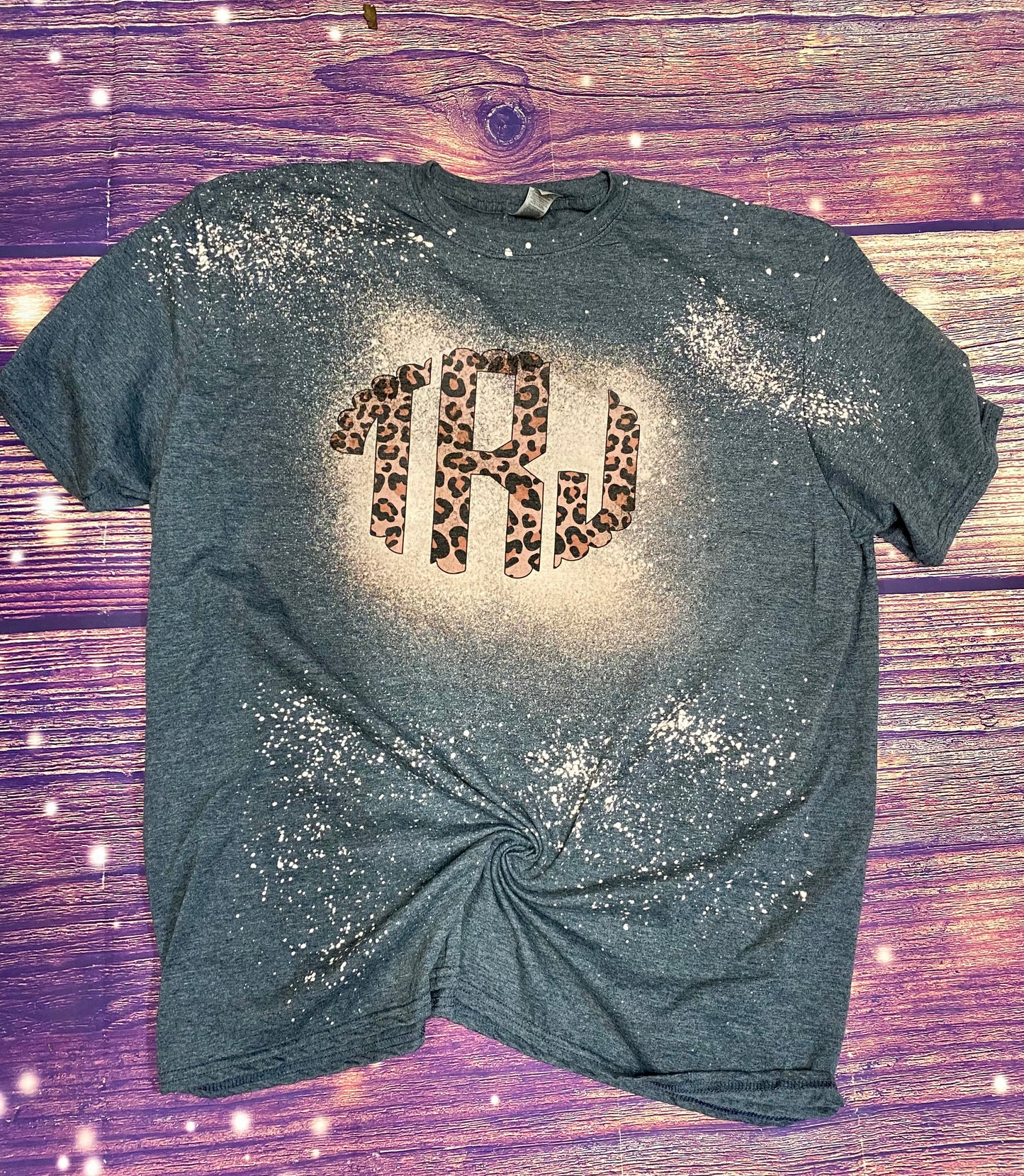 Leopard monogram Bleach Tee
