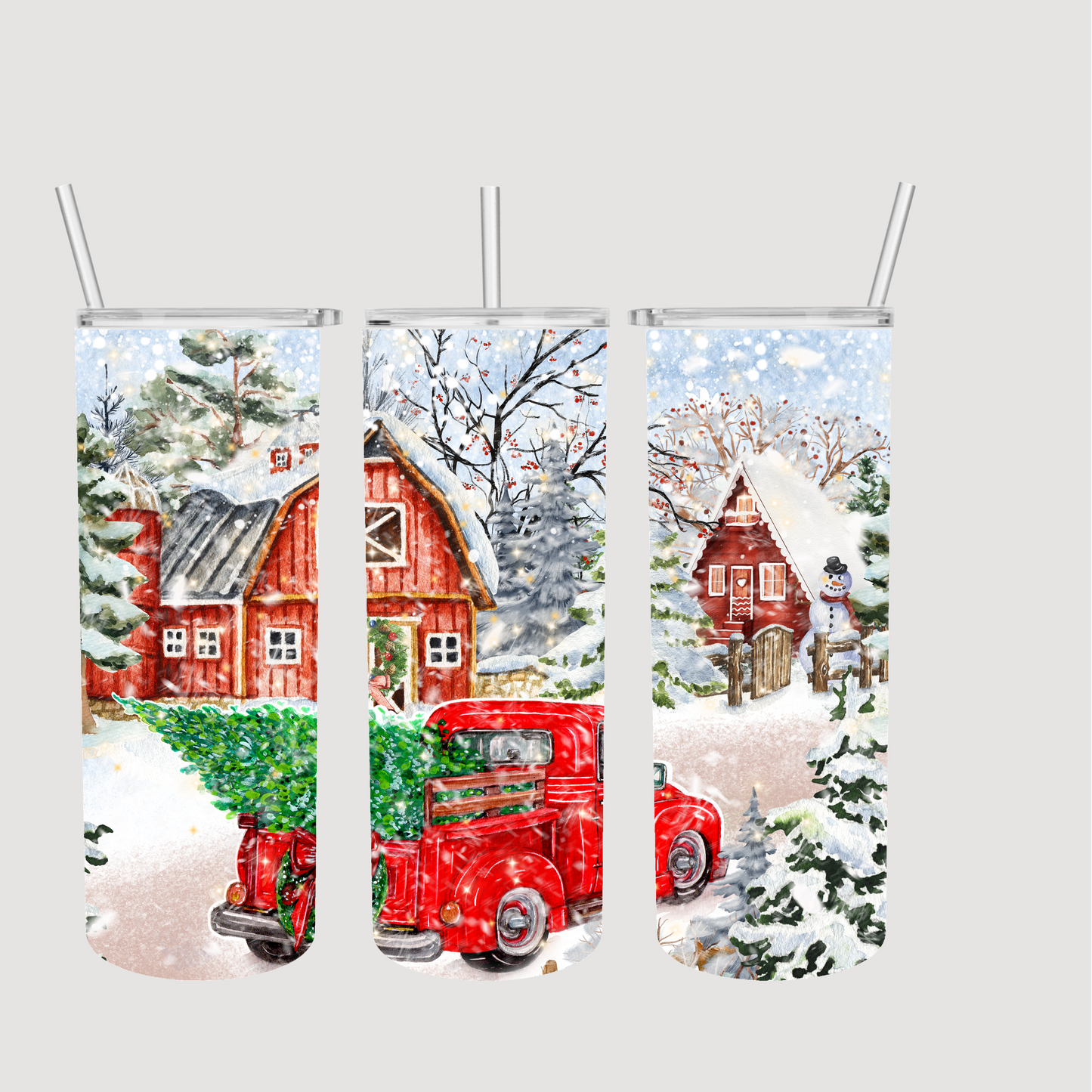 Red Truck Christmas Tumbler