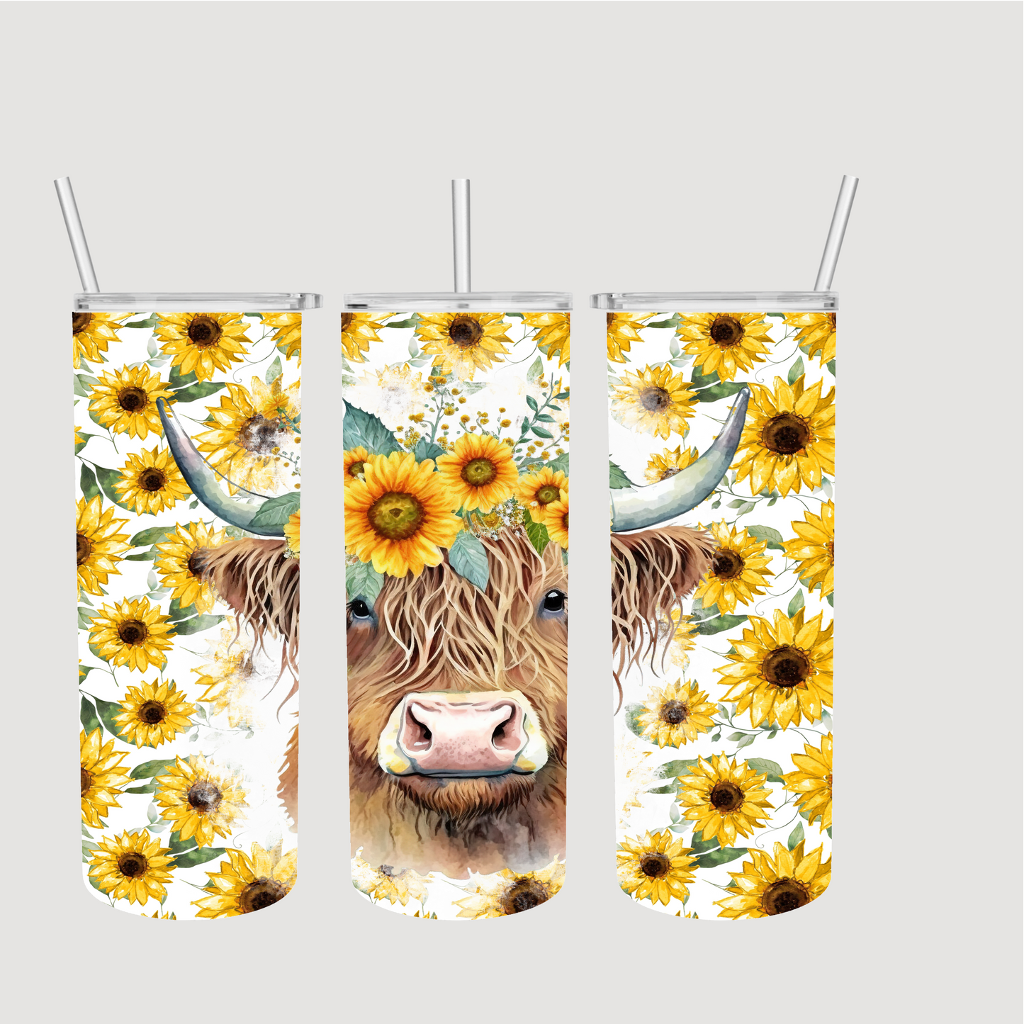 Sunflower Cow Tumbler