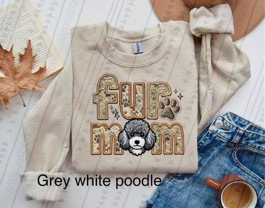 Fur mom Grey/White Poodle