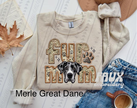 Fur Mom Merle Great Dane sweatshirt