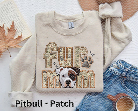 Fur mom Pitbull patch