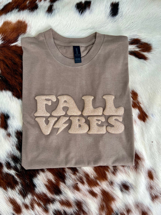 Fall Vibes Glitter Puff Vinyl Gildan