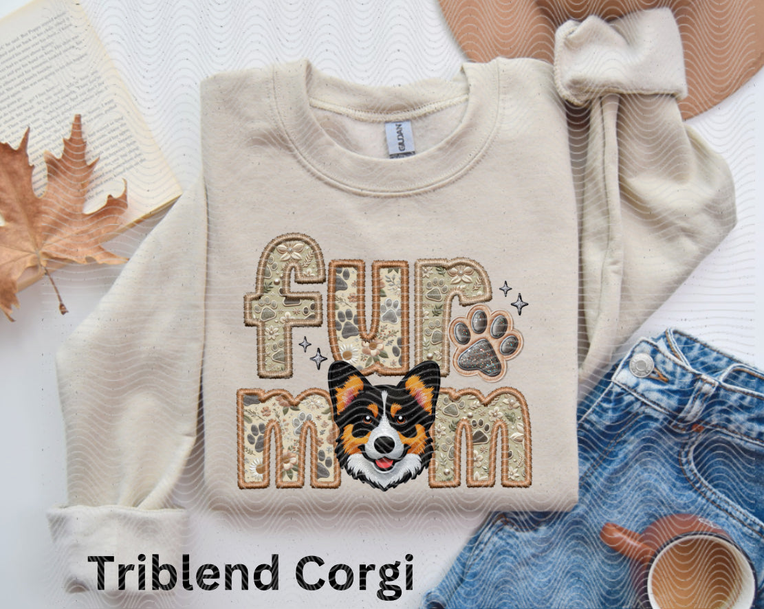 Fur mom Corgi triblend