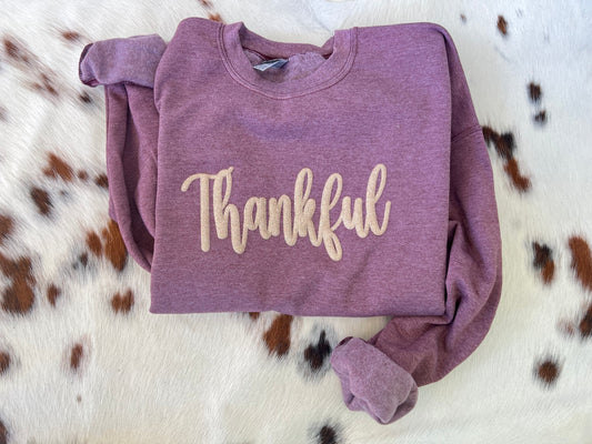 Thankful Glitter Puff sweatshirt