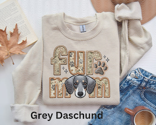 Fur mom Grey Daschund
