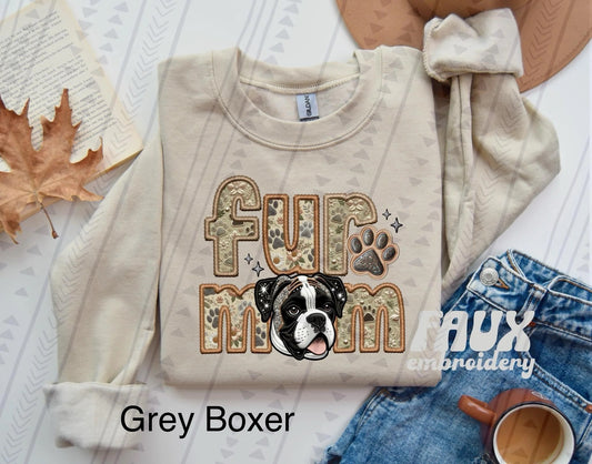 Fur Mom Grey Boxer sweatshirt