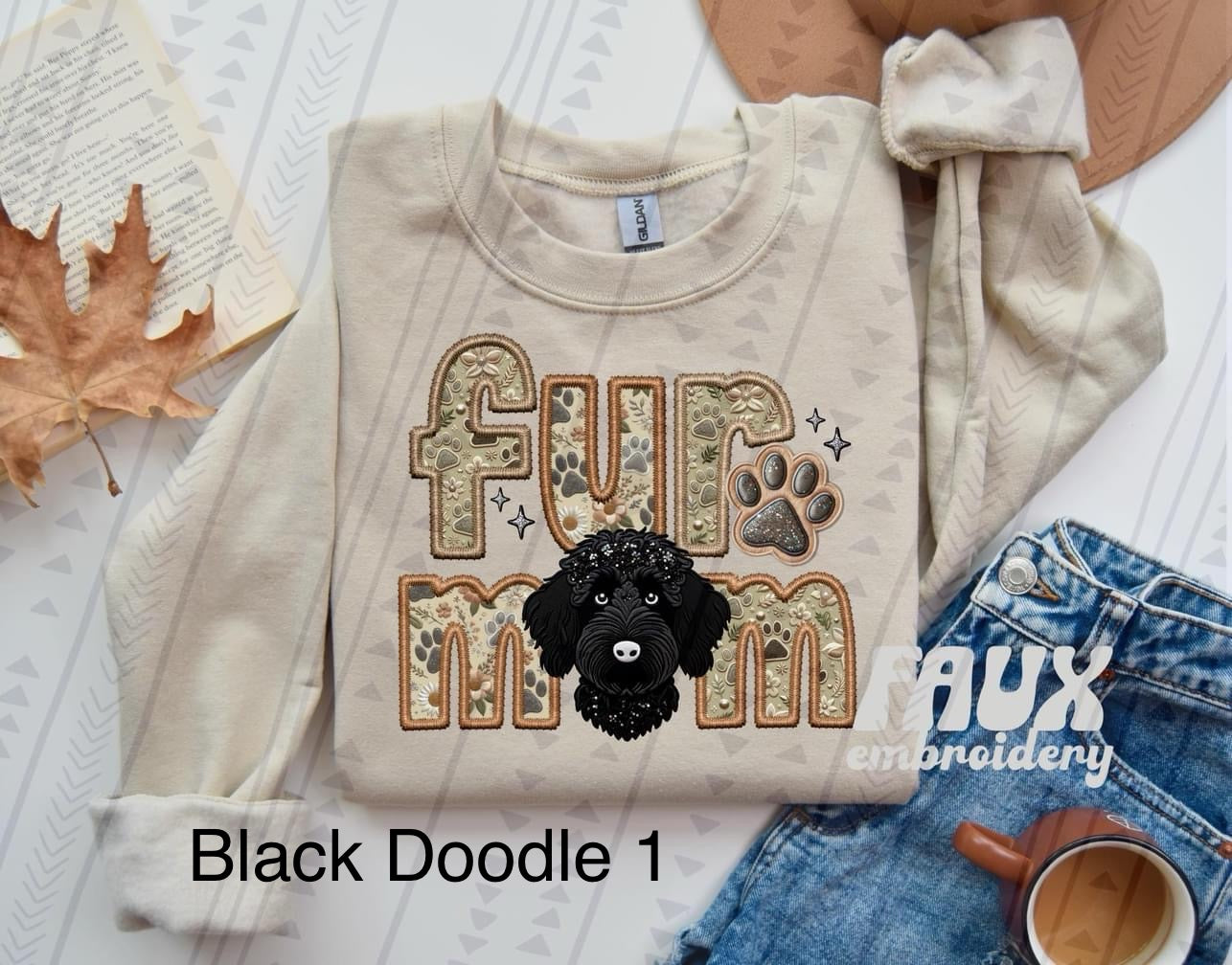 Fur Mom Black Doodle sweatshirt