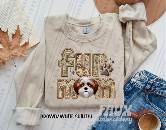 Fur mom Brown/White Shihtzu