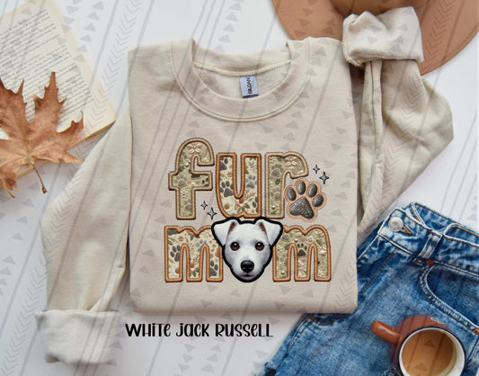Fur mom White Jack Russell