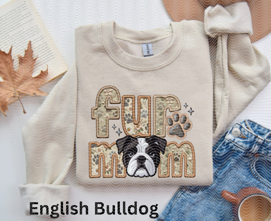 Fur mom English Bulldog