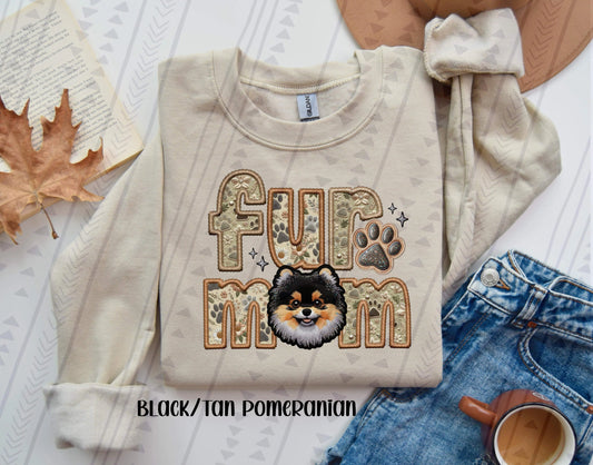 Fur mom Black/Tan Pomeranian
