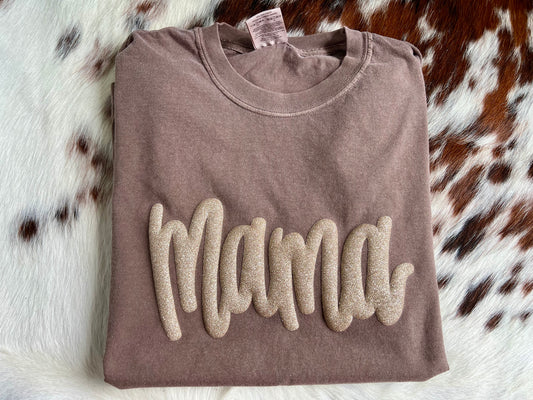 Mama Glitter Puff Tee