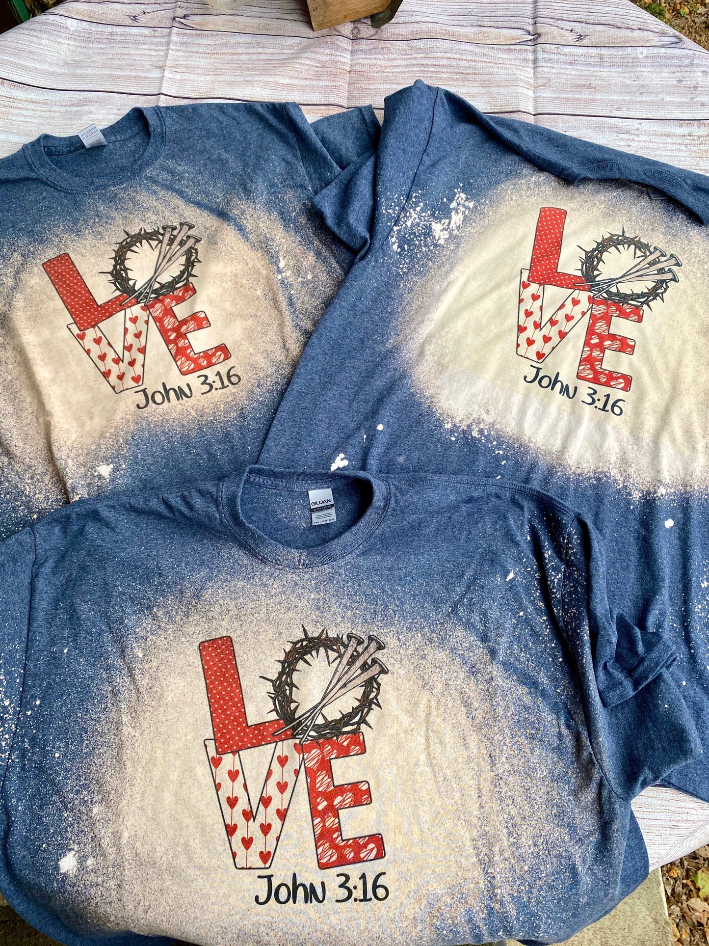 Love bleached tee, John 316, Love John 316 Shirt, Bleached Tshirt