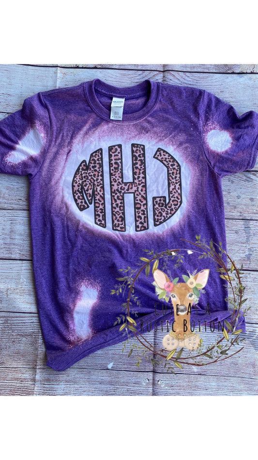 Leopard Monogram bleached tee