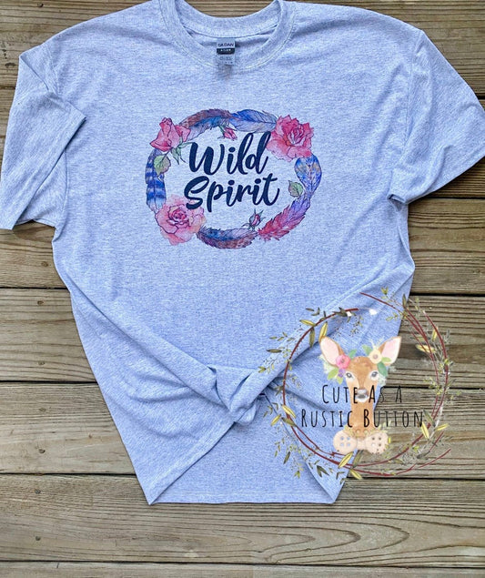 Wild Spirit | Floral Wreath Wild Spirit Tee | Floral Tshirt