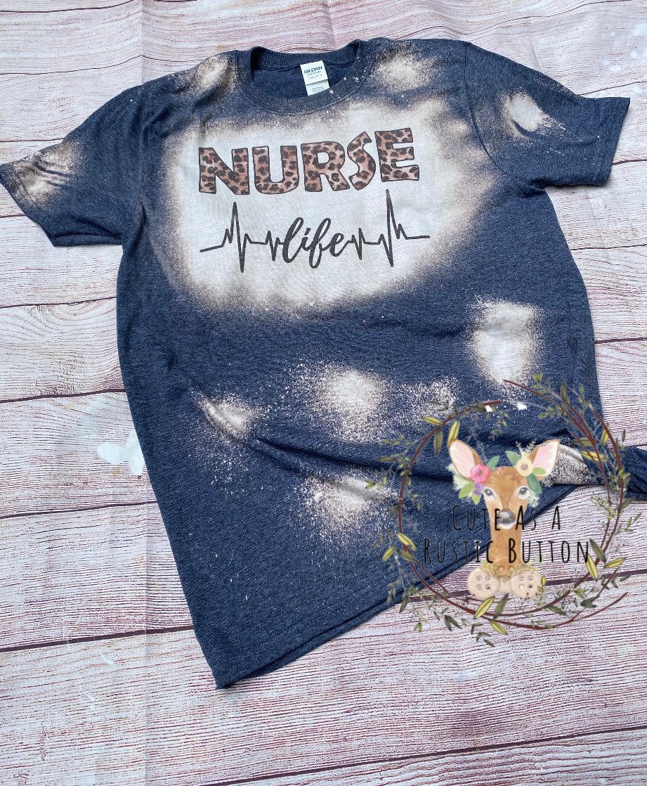 Leopard Nurse LifeLine | Nurse Life | Nurse Life Heart Beat | Bleach tee | Bleach Shirt