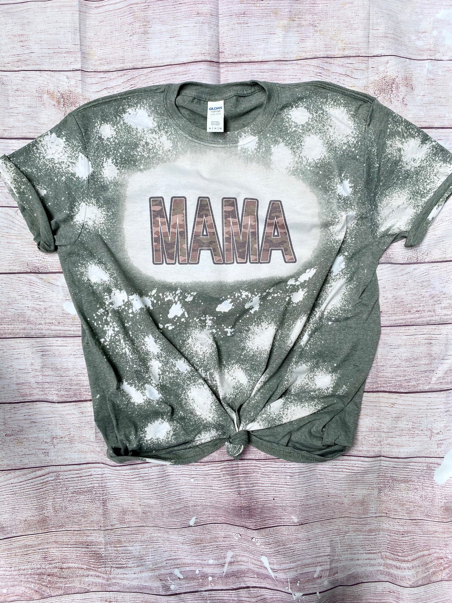 Camo Mama | Bleach Camo Mama | Bleach Tee | Bleach Shirt | Camouflage Mama | Bleached Shirt