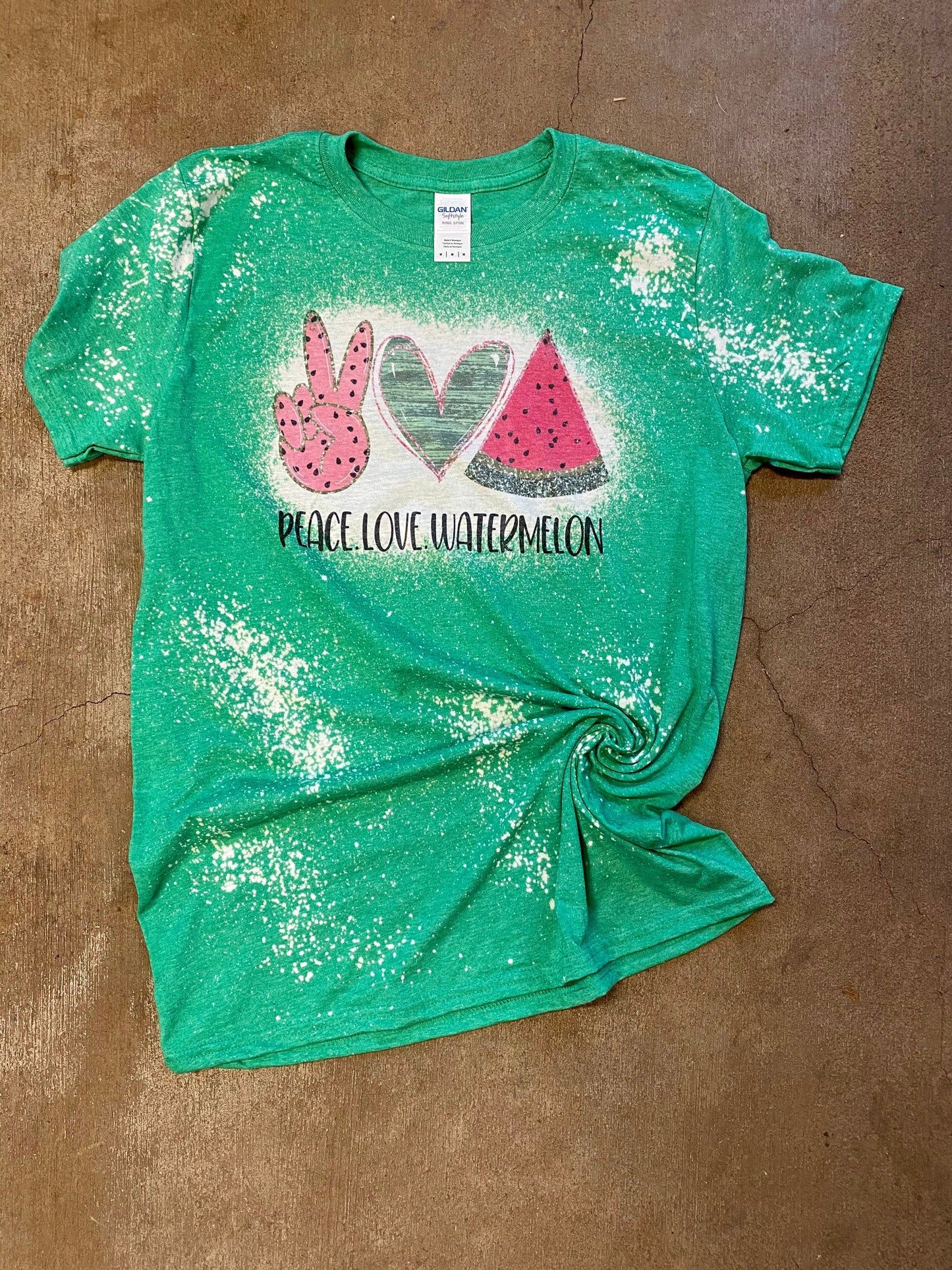 Peace Love Watermelon | Watermelon Bleach Shirt | Bleach Tee | Bleach Shirt